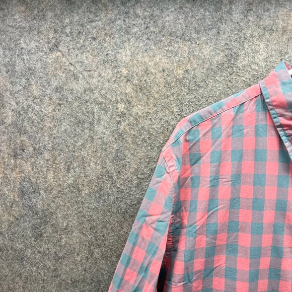 J Crew Shirt Mens XL Pink Grey Button Down Mercantile Flex Fit Cotton Checkered - Picture 7 of 12